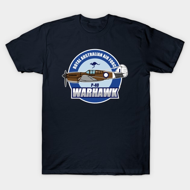 RAAF P-40 Warhawk T-Shirt by Tailgunnerstudios